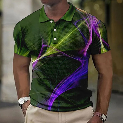 Tricou polo de lux pentru bărbați, cu imprimeu 3d, colorat, îmbrăcăminte la modă pentru bărbați, designer stradal, cu mânecă scurtă, cămașă și bluză supradimensionate