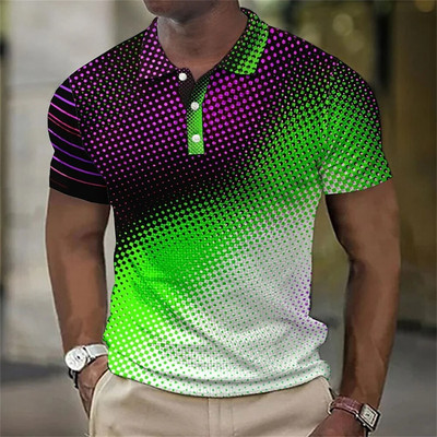 Tricou polo de lux pentru bărbați, cu imprimeu 3d, colorat, îmbrăcăminte la modă pentru bărbați, designer stradal, cu mânecă scurtă, cămașă și bluză supradimensionate