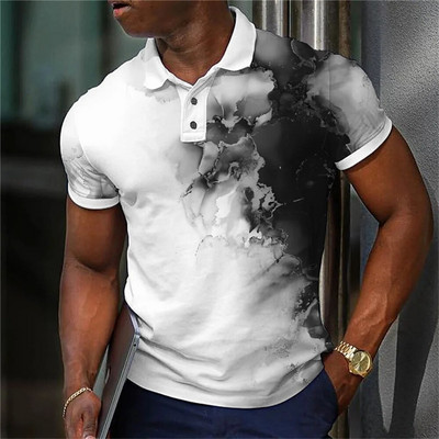 Tricou polo de lux pentru bărbați, cu imprimeu 3d, colorat, îmbrăcăminte la modă pentru bărbați, designer stradal, cu mânecă scurtă, cămașă și bluză supradimensionate
