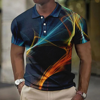 Tricou polo de lux pentru bărbați, cu imprimeu 3d, colorat, îmbrăcăminte la modă pentru bărbați, designer stradal, cu mânecă scurtă, cămașă și bluză supradimensionate