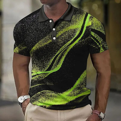 Tricou polo de lux pentru bărbați, cu imprimeu 3d, colorat, îmbrăcăminte la modă pentru bărbați, designer stradal, cu mânecă scurtă, cămașă și bluză supradimensionate