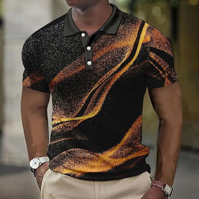 Tricou polo de lux pentru bărbați, cu imprimeu 3d, colorat, îmbrăcăminte la modă pentru bărbați, designer stradal, cu mânecă scurtă, cămașă și bluză supradimensionate