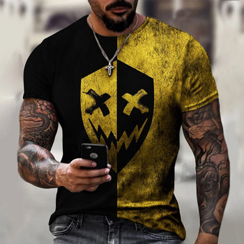 2023 Нова огромна тениска за мъже Ежедневна тениска с къс ръкав Хип-хоп Усмихнато лице с печат Голям размер Тениска Пуловер Мъжка тениска Топ