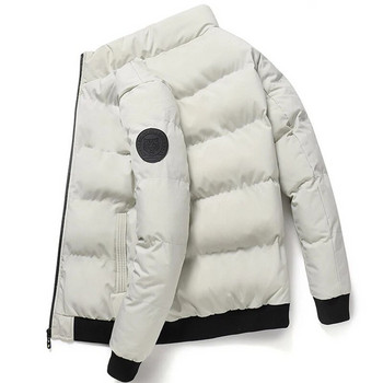 Ανδρικό Φθινοπωρινό και Χειμώνα Παχύ Ζεστό Αδιάβροχο Μπουφάν Casual Fashion Μονόχρωμο Χαλαρό Παλτό Πάρκα Street Ανδρικό πουπουλένιο μπουφάν