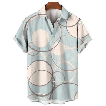 Καλοκαιρινό ανδρικό πουκάμισο της Χαβάης Beach Geometry Εκτύπωση 3D για Punk Rave Ανδρικά casual ρούχα Υπερμεγέθη Streetwear Street Fashion