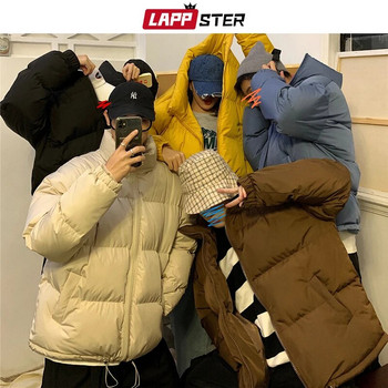 LAPPSTER Мъже Harajuku Colorful Bubble Coat Winter Jacket 2023 Mens Streetwear Hip Hop Parka Korean Black Clothes Puffer Jackets