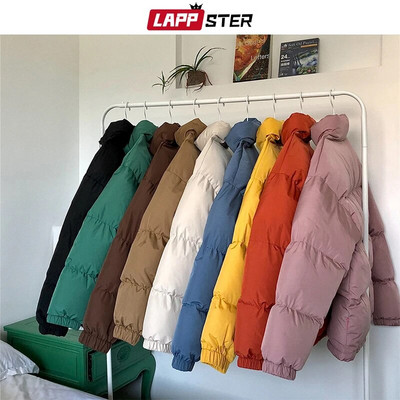 LAPPSTER Мъже Harajuku Colorful Bubble Coat Winter Jacket 2023 Mens Streetwear Hip Hop Parka Korean Black Clothes Puffer Jackets