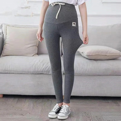 Kismama nadrágok Pamut alkalmi puha vékony terhesnadrágok állítható övvel deréknadrágok női ruhák leggings terhes nőknek