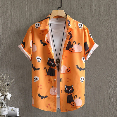 Ανδρικά πουκάμισα πολυτελείας 2023 Casual ριγέ χαβανέζικα μπλουζάκια με κοντό μανίκι Harajuku καλοκαιρινό 5xl Streetwear ρούχα Y2k