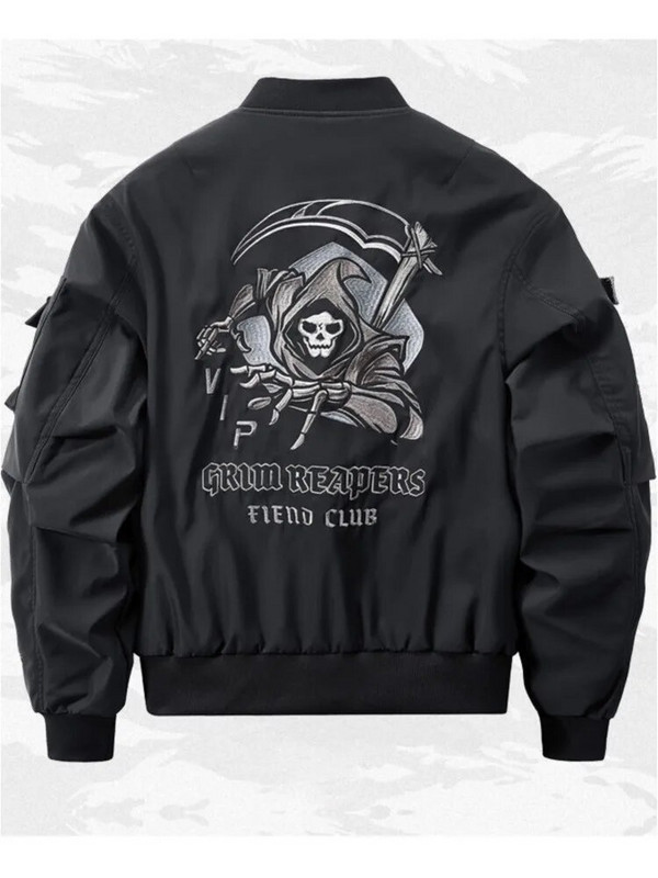 God of Death Bomber jakna s džepom na prsima Techwear Muškarci Punk Hip Hop Taktička ulična odjeća Crne sveučilišne jakne Preveliki kaputi MA1