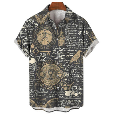 Muške košulje Ljetne modne nautičke grafike 3D ispis Ležerne majice kratkih rukava Košulja za plažu za muškarce Prevelika široka bluza Camisa