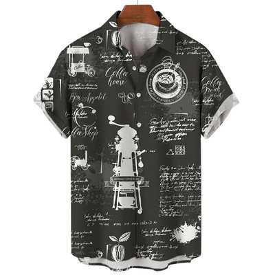 Muške košulje Ljetne modne nautičke grafike 3D ispis Ležerne majice kratkih rukava Košulja za plažu za muškarce Prevelika široka bluza Camisa