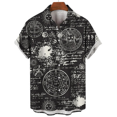 Muške košulje Ljetne modne nautičke grafike 3D ispis Ležerne majice kratkih rukava Košulja za plažu za muškarce Prevelika široka bluza Camisa
