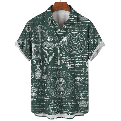 Muške košulje Ljetne modne nautičke grafike 3D ispis Ležerne majice kratkih rukava Košulja za plažu za muškarce Prevelika široka bluza Camisa