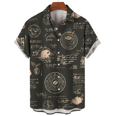 Muške košulje Ljetne modne nautičke grafike 3D ispis Ležerne majice kratkih rukava Košulja za plažu za muškarce Prevelika široka bluza Camisa