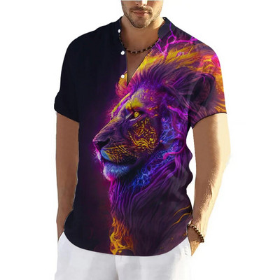 Tigro marškinėliai Vyrams Marškinėliai trumpomis rankovėmis Viršutiniai gyvūnai Grafiniai drabužiai Gatvės drabužiai V formos iškirptės megztiniai Vasariniai vyriški marškiniai marškinėliai 2023 m.