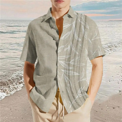 Új Férfi Hawaii Ingek Rövid ujjú felsők Coconut Treeo Grafikus 3d ing Divat Utcai ruházat 5XL Nyári ruházat Férfi blúz