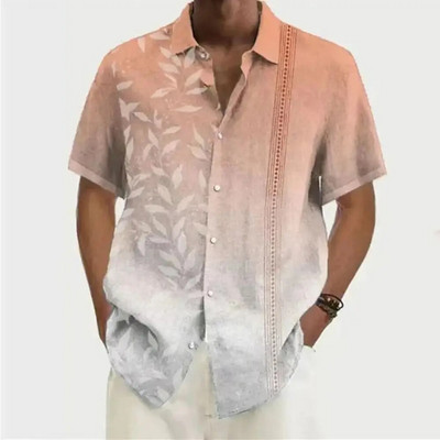 Új Férfi Hawaii Ingek Rövid ujjú felsők Coconut Treeo Grafikus 3d ing Divat Utcai ruházat 5XL Nyári ruházat Férfi blúz