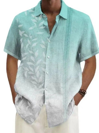 Új Férfi Hawaii Ingek Rövid ujjú felsők Coconut Treeo Grafikus 3d ing Divat Utcai ruházat 5XL Nyári ruházat Férfi blúz