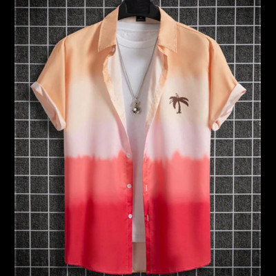 2023. aasta kuum müük meeste särk 3D gradienttrükiga kvaliteetsed särgid meestele rannapeol lühikeste varrukatega, laiaulatuslik Hawaii topp