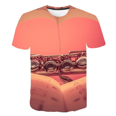 2023 m. Vyriški marškinėliai 3D marginti marškinėliai Muzikos užrašai Madingi marškinėliai Vyriški vasaros laisvalaikio Funko Pop marškinėliai trumpomis rankovėmis Marškinėliai