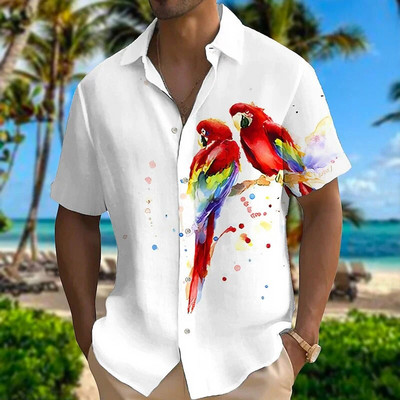 Nova ljetna košulja za 2023. Hawaii košulja kratkih rukava 3D printana životinja ptica muška i ženska ležerna oversize košulja za putovanja na plažu 5XL