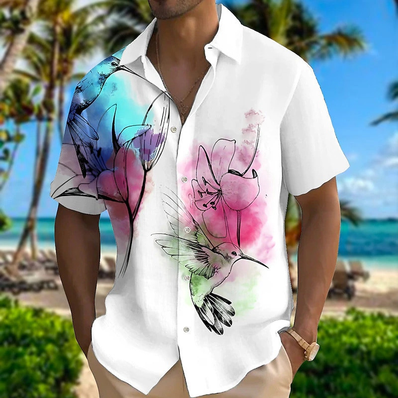 Nova ljetna košulja za 2023. Hawaii košulja kratkih rukava 3D printana životinja ptica muška i ženska ležerna oversize košulja za putovanja na plažu 5XL