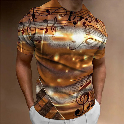 Retro vyriški marškinėliai 3D muzikos užrašai spausdinti vyriški drabužiai kasdieniai laisvalaikio trumpomis rankovėmis Street Designer marškinėliai Viršutiniai laisvi, dideli marškinėliai