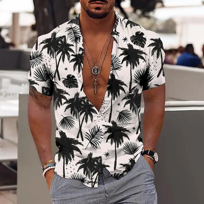 Nove košulje s kokosovim stablom za muškarce, muška havajska košulja za plažu 5xl kratkih rukava, modne majice s 3D printom, majice, muška bluza, camisa