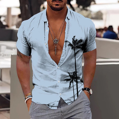 Nove košulje s kokosovim stablom za muškarce, muška havajska košulja za plažu 5xl kratkih rukava, modne majice s 3D printom, majice, muška bluza, camisa
