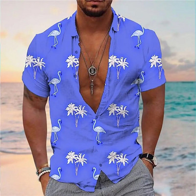 Nove košulje s kokosovim stablom za muškarce, muška havajska košulja za plažu 5xl kratkih rukava, modne majice s 3D printom, majice, muška bluza, camisa