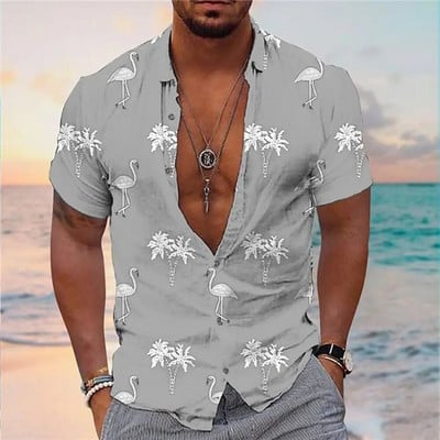 Nove košulje s kokosovim stablom za muškarce, muška havajska košulja za plažu 5xl kratkih rukava, modne majice s 3D printom, majice, muška bluza, camisa