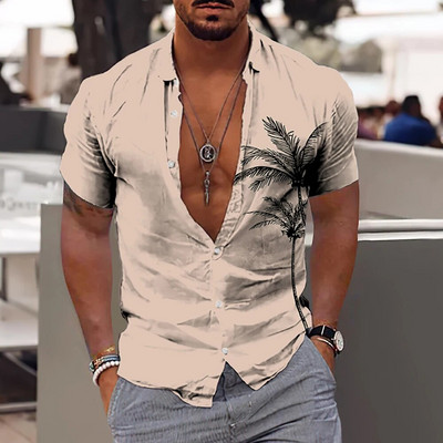 Nove košulje s kokosovim stablom za muškarce, muška havajska košulja za plažu 5xl kratkih rukava, modne majice s 3D printom, majice, muška bluza, camisa