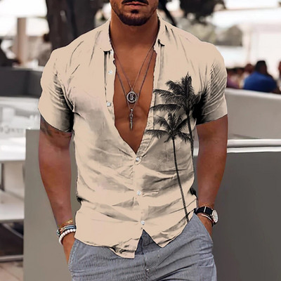 Nove košulje s kokosovim stablom za muškarce, muška havajska košulja za plažu 5xl kratkih rukava, modne majice s 3D printom, majice, muška bluza, camisa