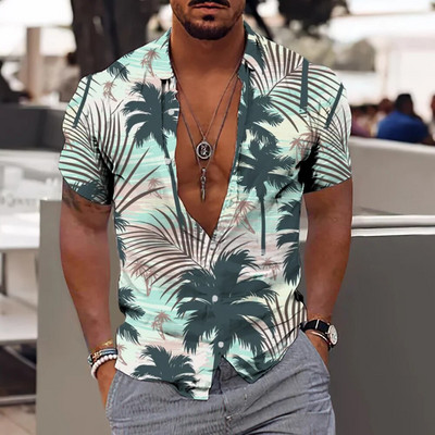 Nove košulje s kokosovim stablom za muškarce, muška havajska košulja za plažu 5xl kratkih rukava, modne majice s 3D printom, majice, muška bluza, camisa