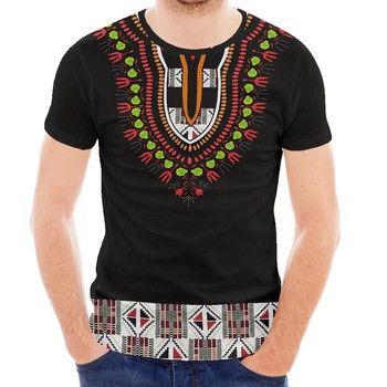 Африканска етническа тениска с 3D печат Нова мъжка и дамска тениска с О-образно деколте и къс ръкав Ретро улично облекло Тениска