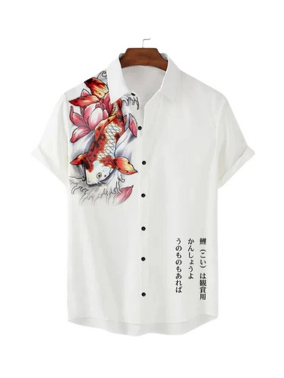 Ljetna muška košulja Havajska labava prozračna festivalska odjeća za kratke rukave Ležerna ulična dnevna muška košulja za van Japanski stil