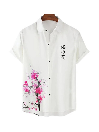 Ljetna muška košulja Havajska labava prozračna festivalska odjeća za kratke rukave Ležerna ulična dnevna muška košulja za van Japanski stil