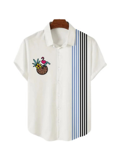 Ljetna muška košulja Havajska labava prozračna festivalska odjeća za kratke rukave Ležerna ulična dnevna muška košulja za van Japanski stil