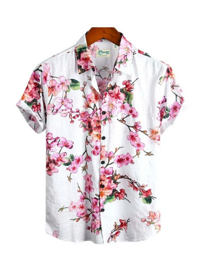 Ljetna muška košulja Havajska labava prozračna festivalska odjeća za kratke rukave Ležerna ulična dnevna muška košulja za van Japanski stil