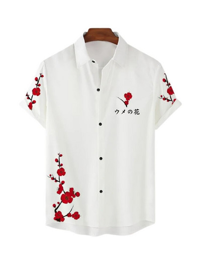 Ljetna muška košulja Havajska labava prozračna festivalska odjeća za kratke rukave Ležerna ulična dnevna muška košulja za van Japanski stil