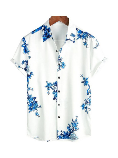 Ljetna muška košulja Havajska labava prozračna festivalska odjeća za kratke rukave Ležerna ulična dnevna muška košulja za van Japanski stil