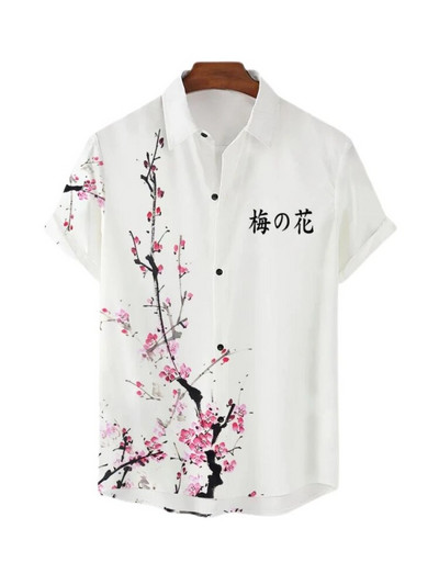 Ljetna muška košulja Havajska labava prozračna festivalska odjeća za kratke rukave Ležerna ulična dnevna muška košulja za van Japanski stil