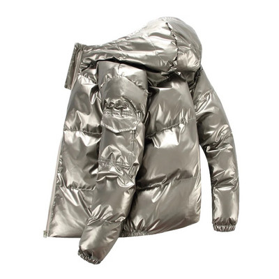 2024-es téli kabát Férfi Parka Fényes Kapucnis meleg Kabátok Cipzáras Felfelé Minőségi Dzsekik Felülkabát Vastag Dzsekik Nagy méret