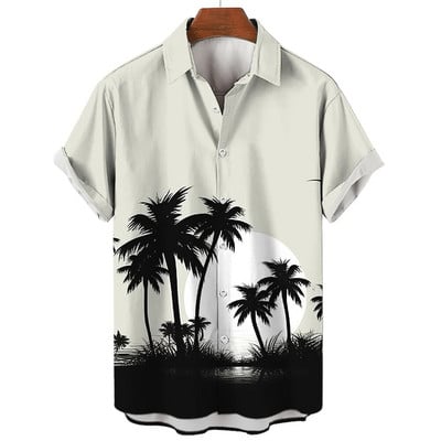 Vasariniai marškinėliai Vyriški Havajų marškiniai Didelės apimties trumpomis rankovėmis Viršutiniai vyriški Camisas Masculinos Originalūs pavasariniai nauji mados drabužiai Xl