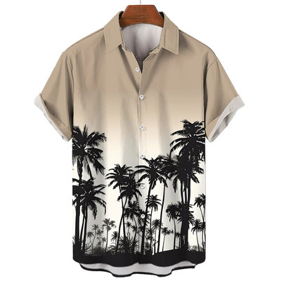Vasariniai marškinėliai Vyriški Havajų marškiniai Didelės apimties trumpomis rankovėmis Viršutiniai vyriški Camisas Masculinos Originalūs pavasariniai nauji mados drabužiai Xl