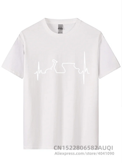 Βαμβακερό μπλουζάκι Αστεία Vespa Heartbeat T-shirts Ανδρικά Harajuku Μπλουζάκια Hip Hop Tees Tops Harajuku Streetwear Fitness