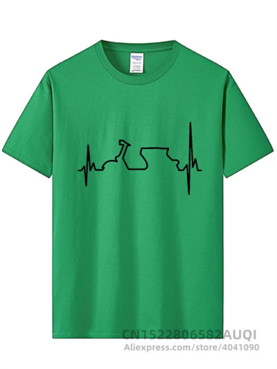 Βαμβακερό μπλουζάκι Αστεία Vespa Heartbeat T-shirts Ανδρικά Harajuku Μπλουζάκια Hip Hop Tees Tops Harajuku Streetwear Fitness
