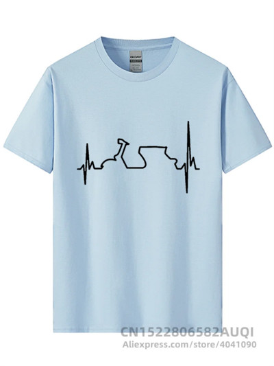 Βαμβακερό μπλουζάκι Αστεία Vespa Heartbeat T-shirts Ανδρικά Harajuku Μπλουζάκια Hip Hop Tees Tops Harajuku Streetwear Fitness