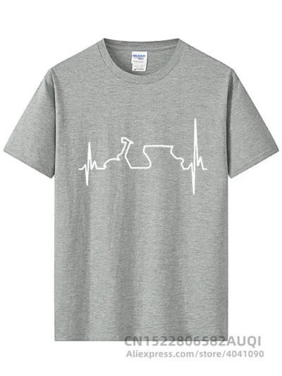 Βαμβακερό μπλουζάκι Αστεία Vespa Heartbeat T-shirts Ανδρικά Harajuku Μπλουζάκια Hip Hop Tees Tops Harajuku Streetwear Fitness